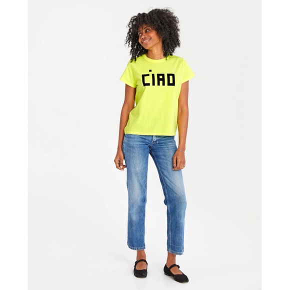 SOLD! ❤️ Clare V. Ciao Classic Tee in Neon Yellow - Picture 15 of 15